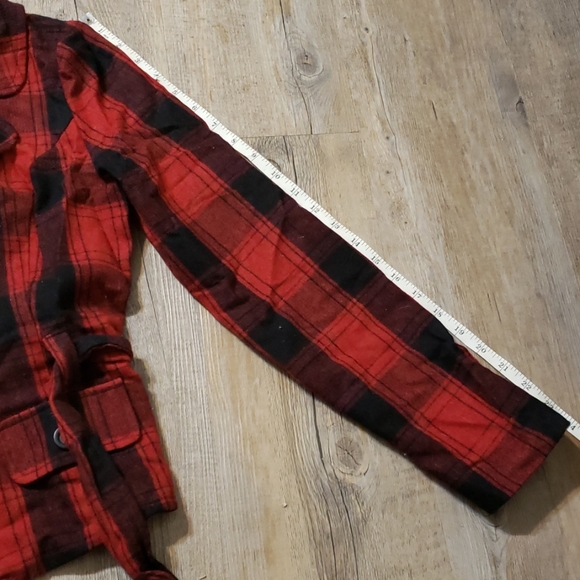 Red plaid tartan vintage wool blazer/jacket - Picture 6 of 8